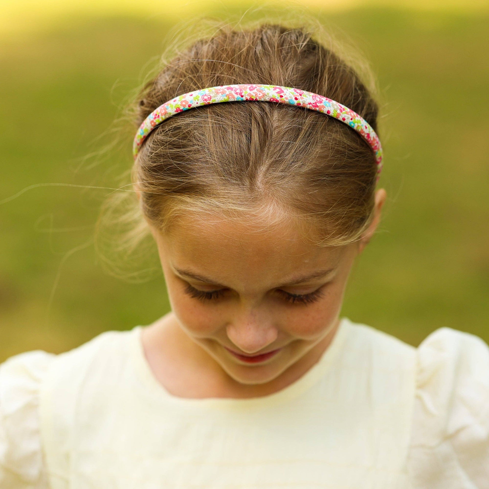 Thin Floral Headband - Non Slip Hair Accessories for Kids