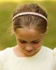 Thin Floral Headband - Non Slip Hair Accessories for Kids