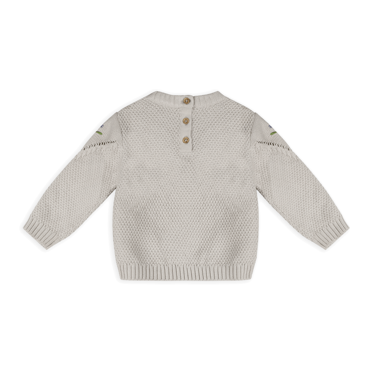 Ivy Floral Embroidered Baby Knit Pullover (Organic Cotton)