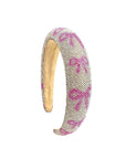 Pink Ribbon Bow Crystal Rhinestone Fashion Headband