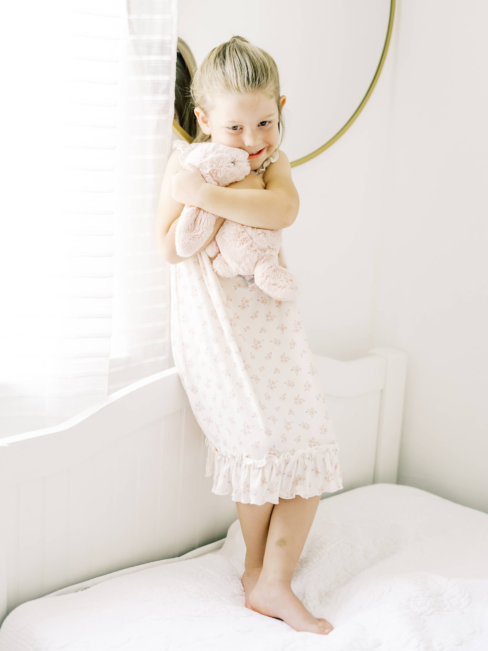 Ribbed Bamboo Nightgown in Ellie Floral