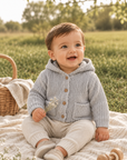 Milan Knit Baby Hooded Button Jacket (Organic Cotton)