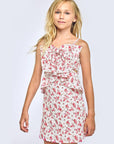 FLORAL PRINT DRESS W/ BOW & WAIST CUTOUT