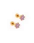 Screwback Stud Earrings - Alli Purple
