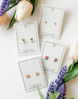 Screwback Stud Earrings - Baseball Gold
