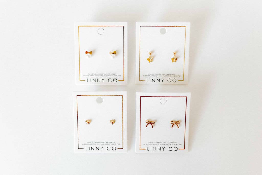 Screwback Stud Earrings - Sadie - Gold