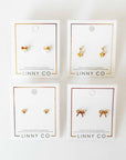 Screwback Stud Earrings - Sadie - Gold