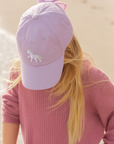 Rainbow Unicorn Bow Baseball Hat (Baby/Toddler, Youth)