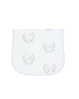 Blue Lamb Print Burp Cloth