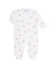 Pink Stars Print Zipper Footie