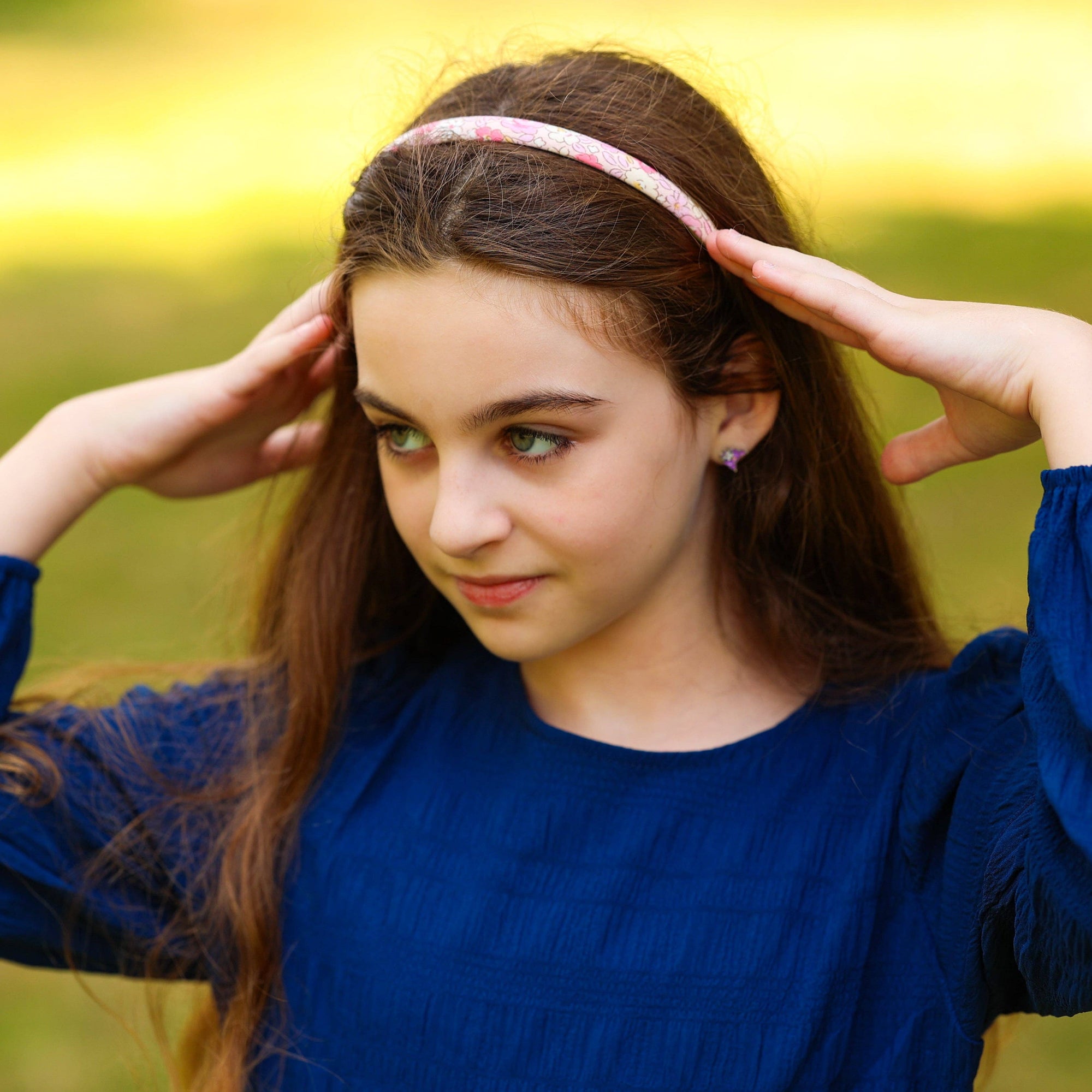 Thin Floral Headband - Non Slip Hair Accessories for Kids