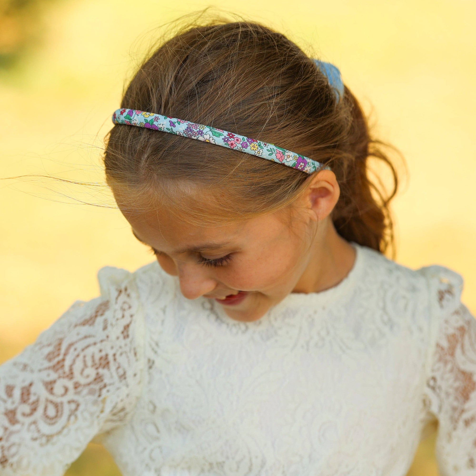 Thin Floral Headband - Non Slip Hair Accessories for Kids