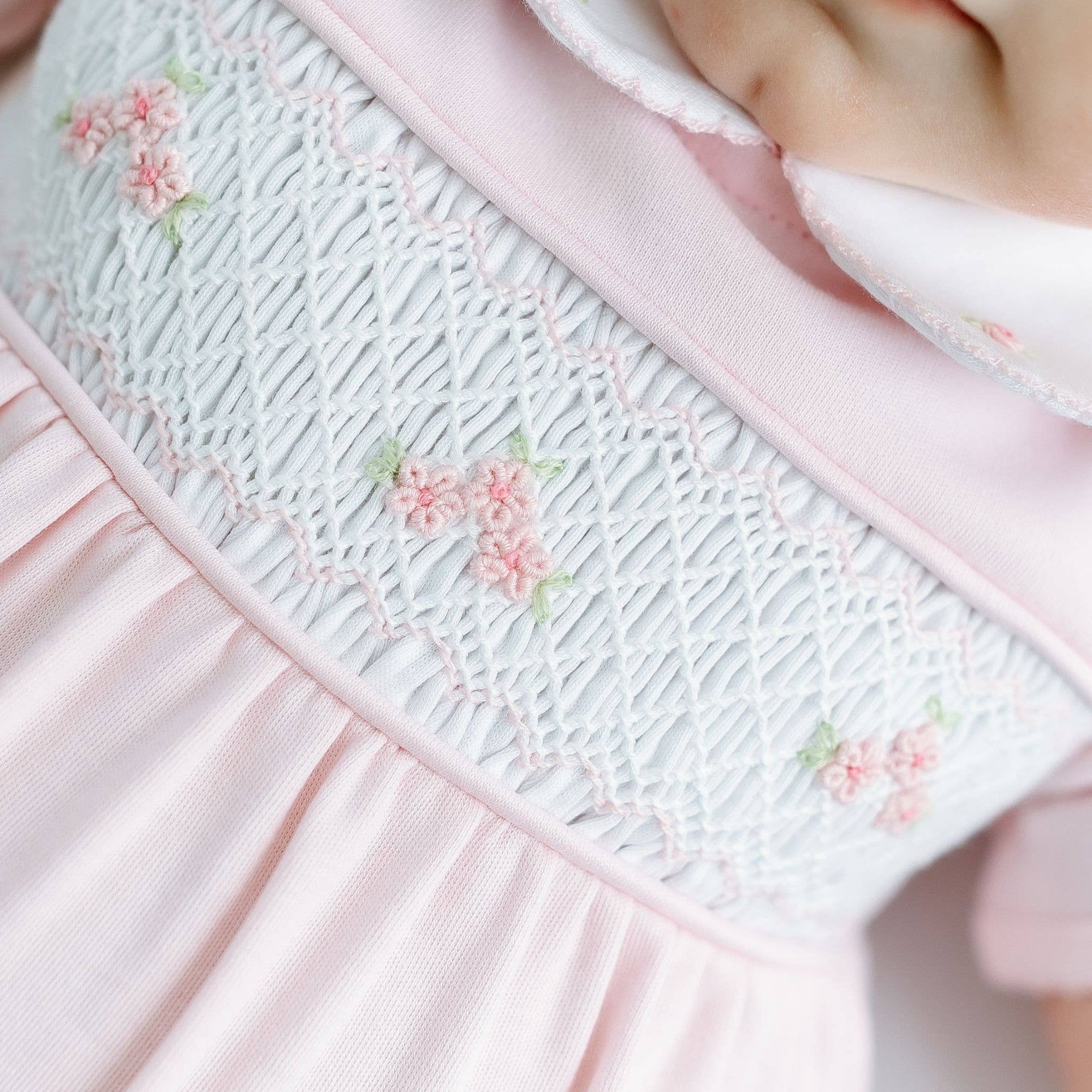 Willow's Classics Smocked Short Sleeve Bubble - Pink