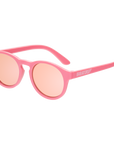 Pink Polarized Keyhole Kids Sunglasses with Mirrored Lens