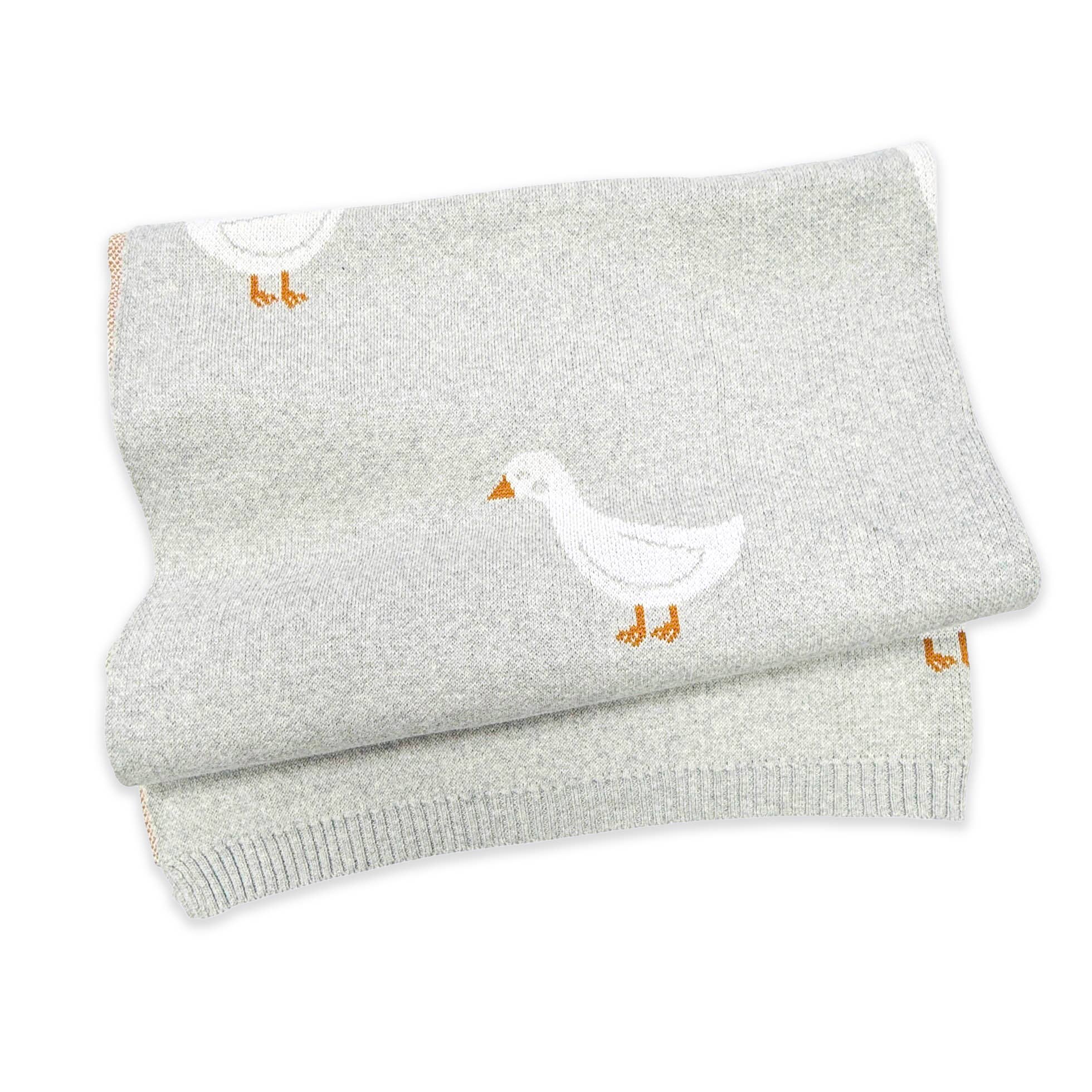 Duck Waddle - Organic Jacquard Knit Baby Blankets