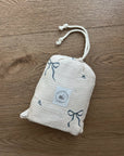 Blue Bows Cotton Gauze Crib Sheet