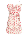 FLORAL PRINT DRESS W/ BOW & WAIST CUTOUT