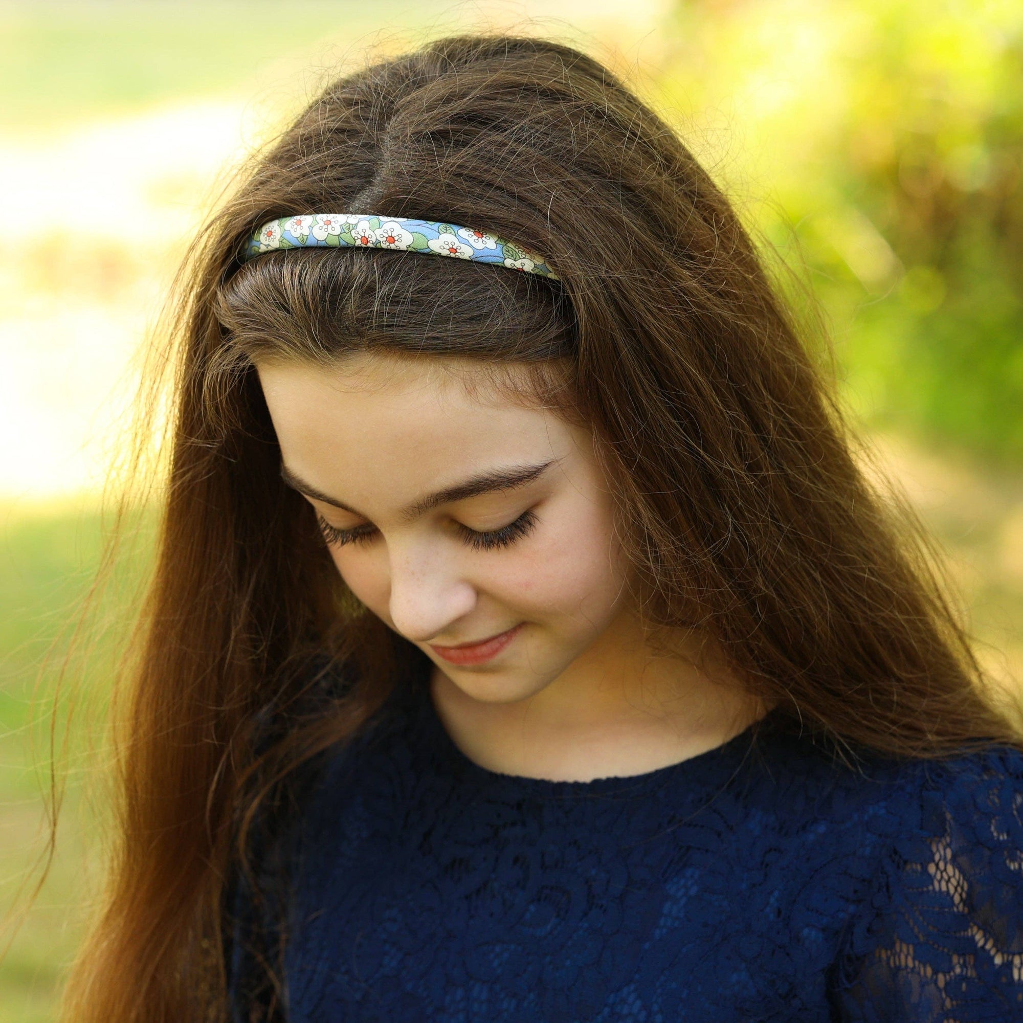 Thin Floral Headband - Non Slip Hair Accessories for Kids