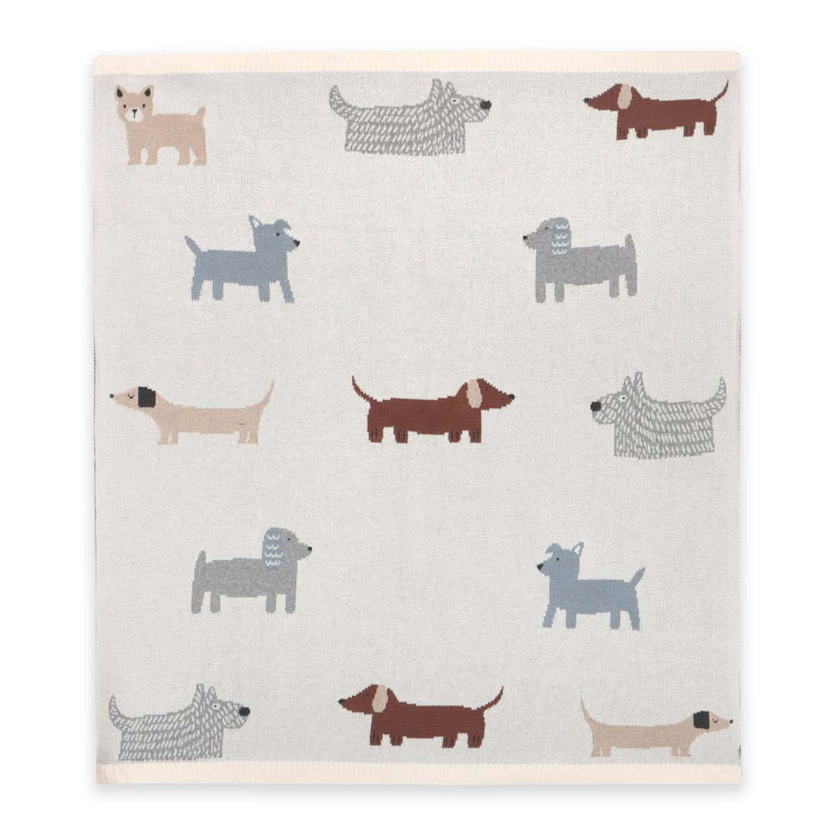Buddy Dog - Organic Jacquard Sweater Knit Baby Blanket