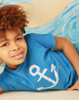 Recycled Cotton Blue Checkered Kid Short