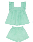Girls Gustavia Ruffle Top Gingham Set