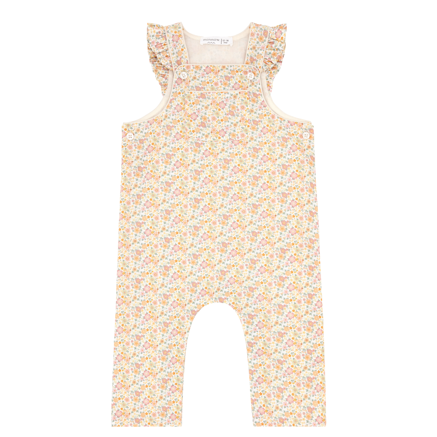 Baby Girls Marigold Floral Corduroy Overalls