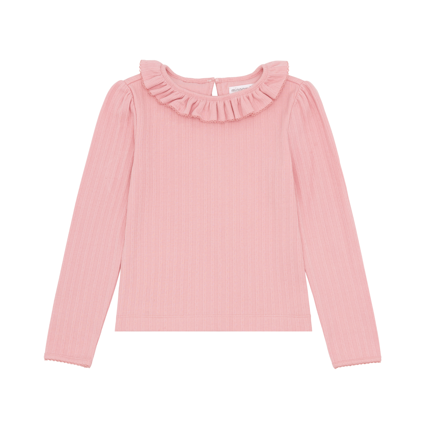 Girls Misty Rose Pointelle Collard Blouse