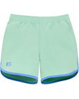 Palm Green Retro Super Short with Sky Blue Piping (interior liner)