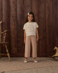 Wide Leg Pant Fawn Gingham