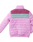 Girls Colorblock Puffer Jacket in Orchid Purple