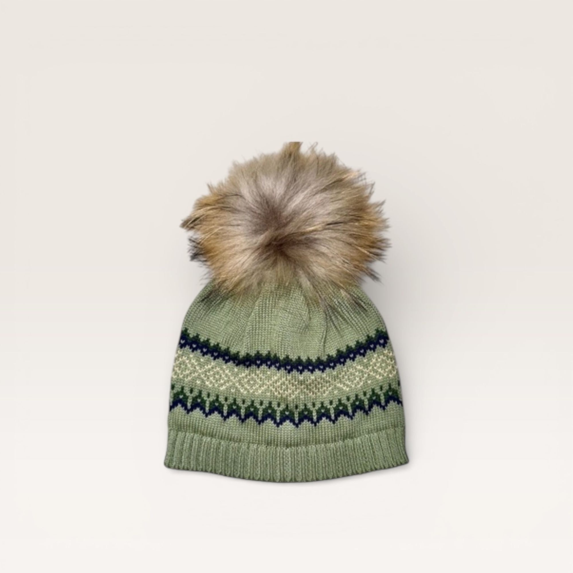 Hat- Fair Isle Sage and Navy