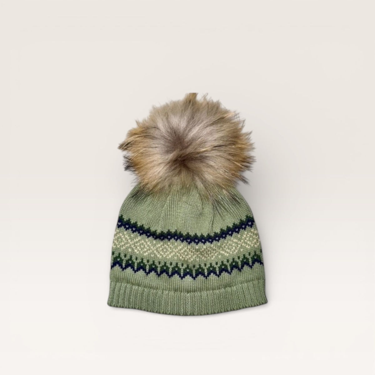 Hat- Fair Isle Sage and Navy