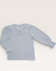 Girl Scalloped Collar Pima Cotton Blouse White