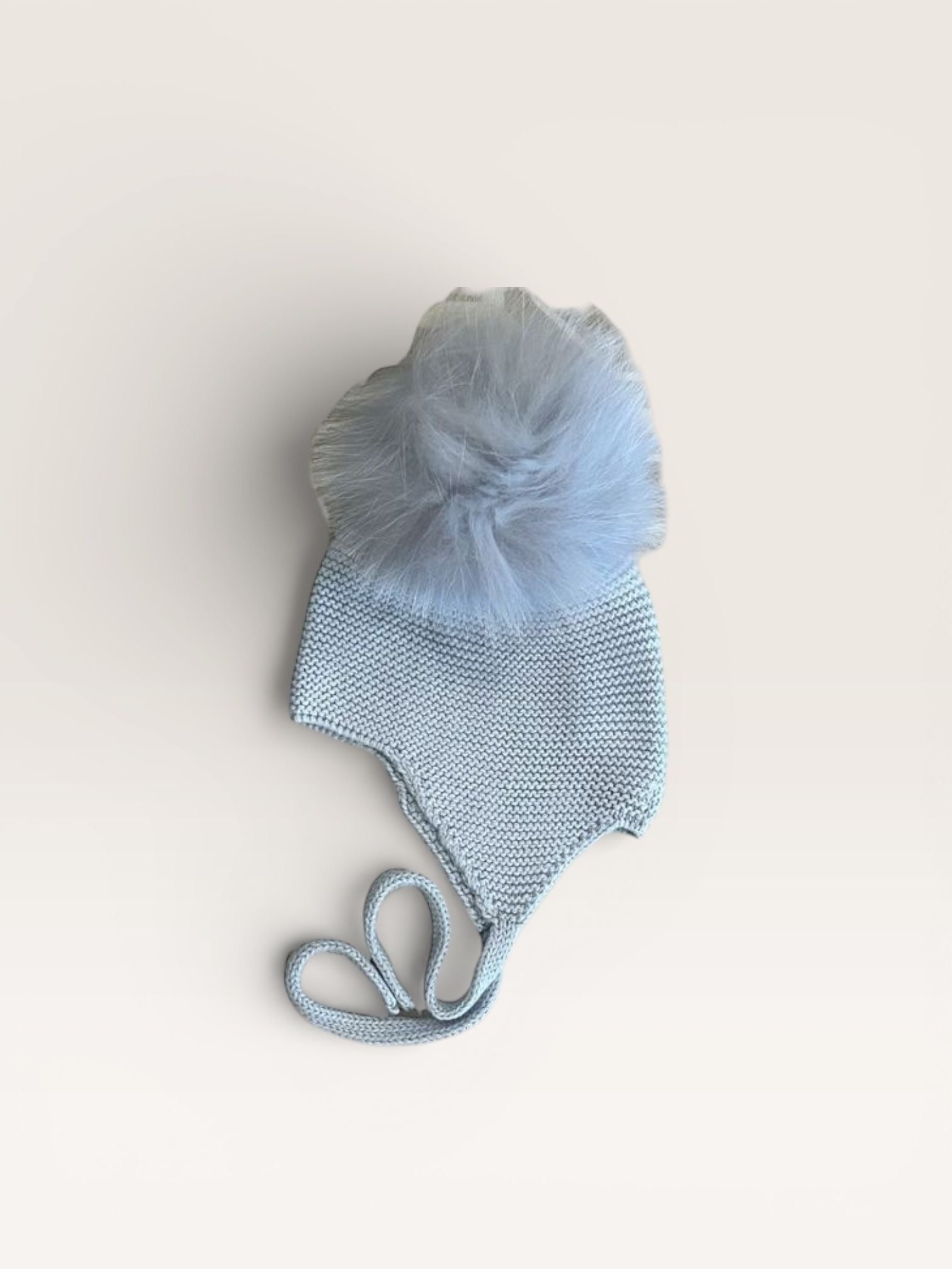 Light Blue Pom Tie Hat