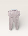 Cable Romper with Buttons and Baby Collar