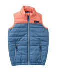 Boy's Puffer Vest- Copen Blue Color Block
