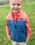 Boy's Puffer Vest- Copen Blue Color Block