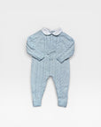 Cable Romper with Buttons and Baby Collar