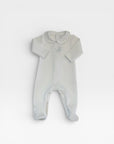 Blue Pima Pram Embroidered Footie