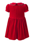Red Velvet Tartan Trim Dress