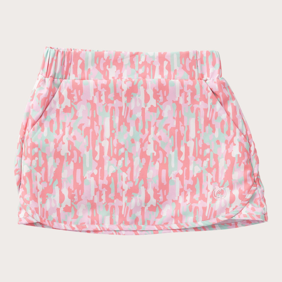 Girl's Carolina Catch Skort- Geranium Pink Stay in the Lines Camo