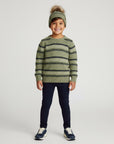 Crew Sweater- Fair Isle Sage and Navy