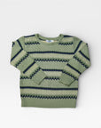 Crew Sweater- Fair Isle Sage and Navy