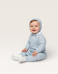 Cable Romper with Buttons and Baby Collar