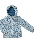 Boys Reflective Rain Jacket in Blue Break Point Camo