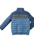 Boys Colorblock Puffer Jacket in Dark Denim Blue