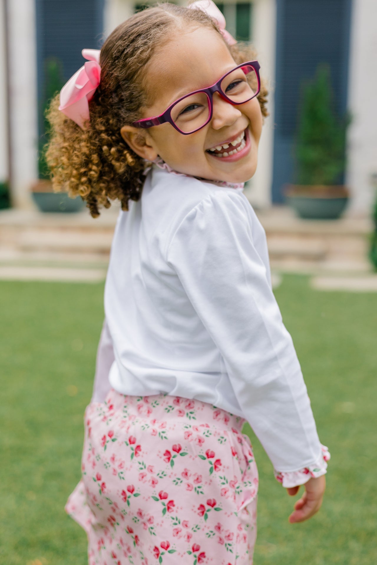 Zinnia Blooms Scallop Skort