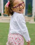 Zinnia Blooms Scallop Skort