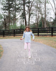 Girls' Athletic Flare Legging in Pink Lady