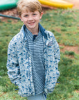 Boys Reflective Rain Jacket in Blue Break Point Camo